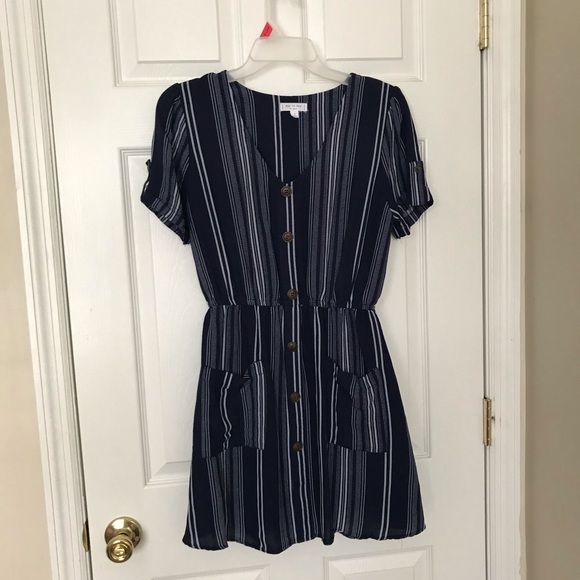 Blu Pepper Navy Mini Dress Size Small - Picture 1 of 5